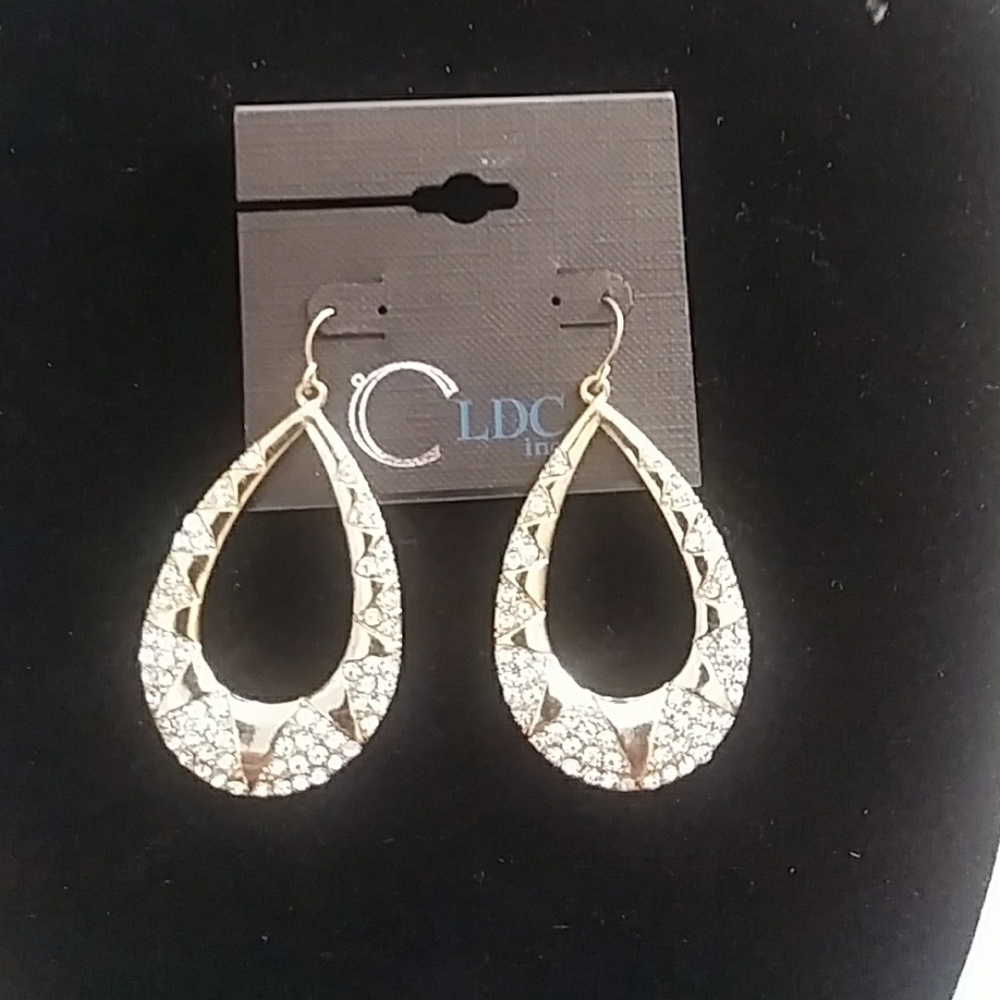 Gold Tone Oval Earrings